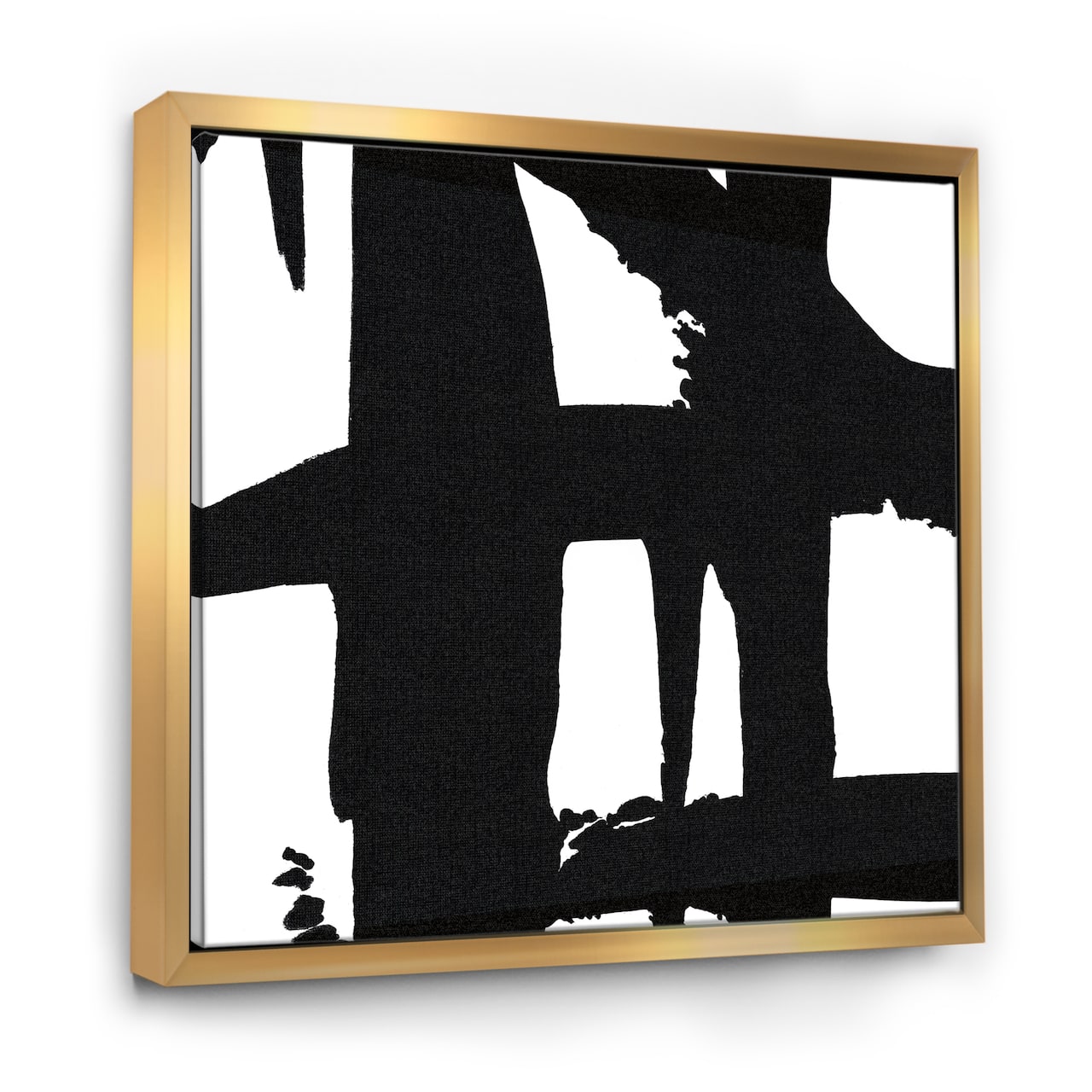Designart Black & White Crossing Paths II Modern & Contemporary Framed Canvas